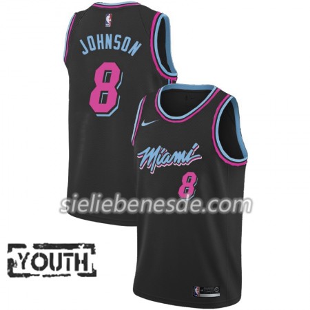 Kinder NBA Miami Heat Trikot Tyler Johnson 8 2018-19 Nike City Edition Schwarz Swingman